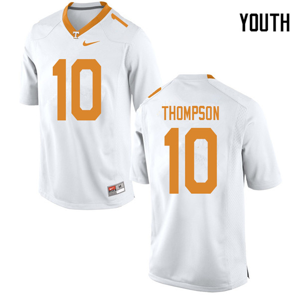 Youth #10 Bryce Thompson Tennessee Volunteers College Football Jerseys Sale-White - Click Image to Close